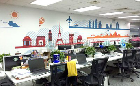 宁都教你设计办公室墙绘的方法。