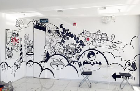 宁都手绘墙并非传统涂鸦。